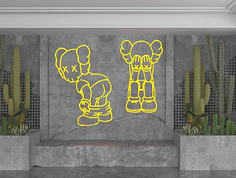 Modern background wall 3d model