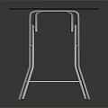 Blue Top Folding Table With White Metal Frame And Portable Design