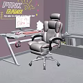 Pink Gaming Computer Setup With White Ergonomic Chair And Desk Accessories