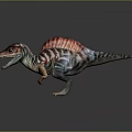 Realistic Colorful Dinosaur 3D Model With Spiked Sail And Open Mouth