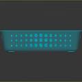 Durable Blue Plastic Perforated Storage Basket Ideal for Home Organizing Needs 3d model