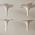 White Petal Shaped Decorative Sculptural Shelves For Modern Home Decor