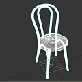 Classic Wooden Dining Chair With Curved Backrest And Green Padded Seat