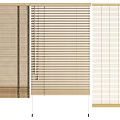 Various Design Venetian Blinds With Wooden Texture And Slatted Patterns For Windows 3d model