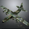 Military Camouflage Aerospace Transport Aircraft With Multi Engines And Large Wings