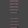 Multiple Red Train Models Lined Up Side by Side on Gray Background 3d model