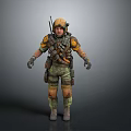 Military Tactical Soldier Figure With Helmet Backpack And Combat Gear