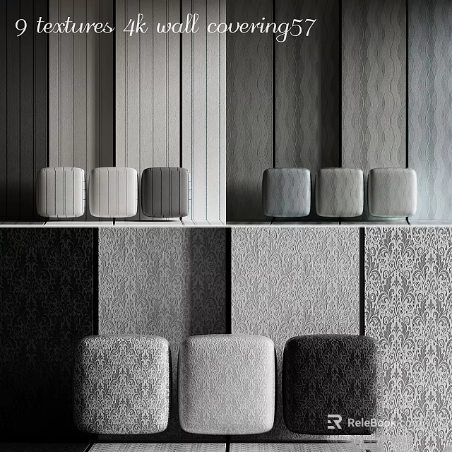 Interior Design Featuring Various Textured Wall Panels And Patterned Seating Furniture 3d model 