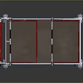 Stainless Steel Shopping Cart With Red Handle Two Baskets Bottom Tray And Wheels