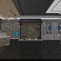 Traditional Chinese Store Interior With Shelves Traditional Clothes Counter And Decorative Painting