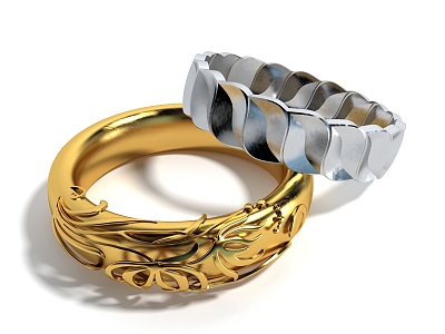 Style Jewelry Ornaments Ring Gold Ring Luxury 3d model