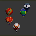 Colorful Patterned Hot Air Balloons As Outdoor Amusement Equipment For Recreation