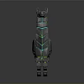 Futuristic Cyberpunk Llama Character With Neon Green Lines And Metallic Gray Texture