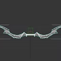 Fantasy Decorative Bow With Elven Curved Design And Gold Accents