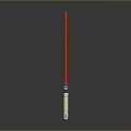 Red Slender Rod With Silver And Beige Base And Reflective Surface