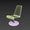 Modern Black Accent Chair with Unique Sloped Design and Silver Metal Base