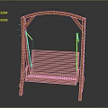 Orange Wooden Swing Chair With Chain Hanging And Simple Structure Design