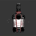 Sci Fi Potion Bottle With Metallic Texture Blue Liquid Red Strings And Water Drops