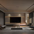 Modern Living and Dining Room Interior With Leather Sofa Wooden Wall And Coffee Table