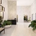 Quiet elevator hall office building elevator hall 3d model