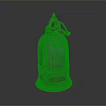 Ancient Bronze Bell With Intricate Top Ornament And Detailed Surface Patterns