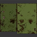 Rusty Green Safe With Open Door Interior Silver And Gold Bars On Shelves