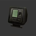 Black Projection Monitor Device With Green Screen And Control Buttons Design