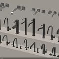 Different Modern Faucet Styles Displayed On White Shelves For Bathroom And Kitchen