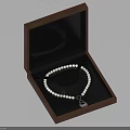 Fine Pearl Bracelet With Charm Pendant In Open Wooden Box Case