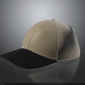 Beige Baseball Cap With Black Brim And Modern Stitched Design Fashion Accessory