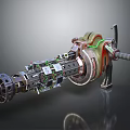 Industrial Mechanical Equipment Cross Section With Gears Shaft Handle And Metal Components