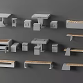 Various Styles of Modern Table and Chair Sets With Wooden Seats and Benches