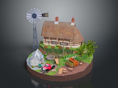 Cartoon Landscape Animation Landscape Rural Landscape Painting Outdoor Landscape Rural Landscape 3d model