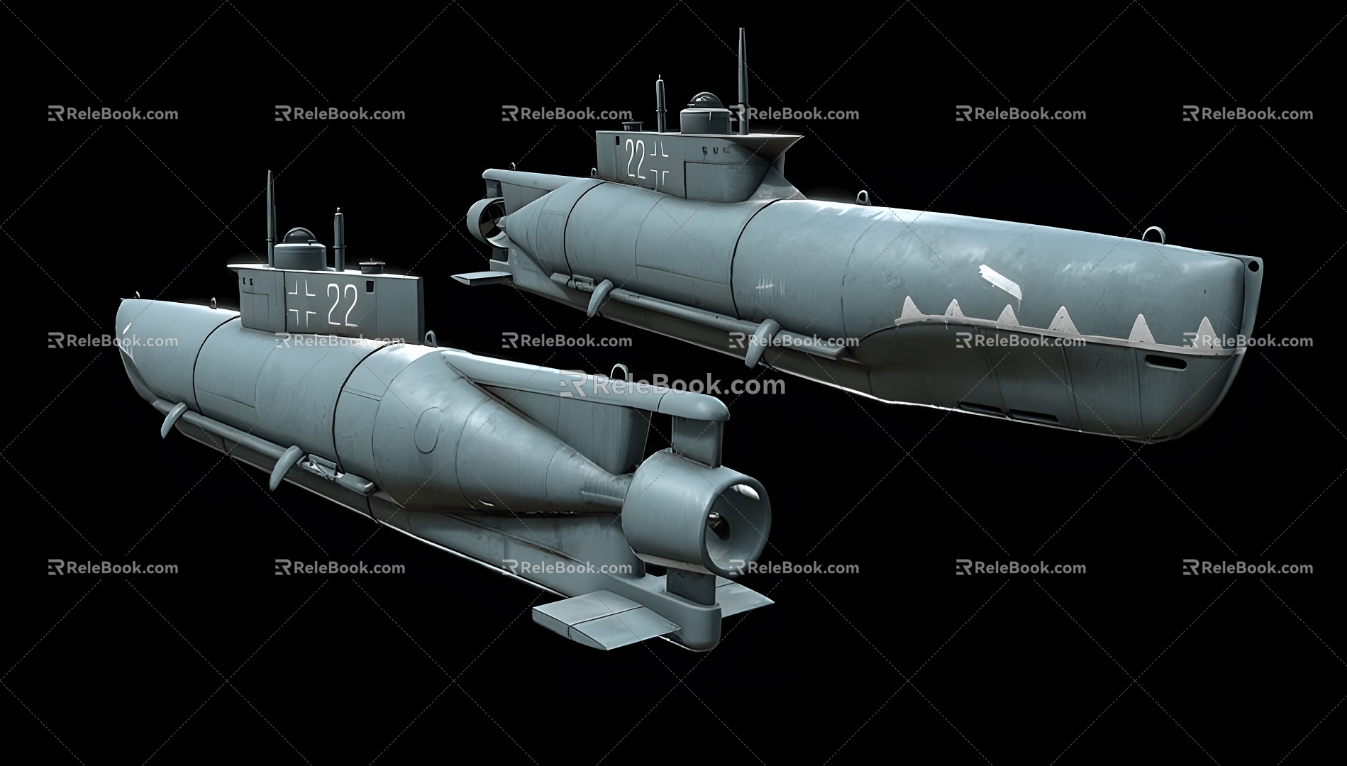 Modern Realistic Submarine 3d model