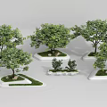 Modern Tree Planters With Green Trees Lush Grass And Creative Designs For Outdoor Landscape Decoration