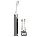 Modern Electric Toothbrush with Replacement Heads and Charging Base for Bathroom Use