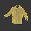 Stylish Gray High Neck Zip Up Sweater With Ribbed Texture And Long Sleeves