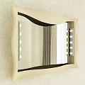 Modern Lighted Vanity Mirror With Curved Decorative Frame And LED Lights 3d model