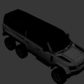 Gray Six Wheel Off Road Vehicle With Red Brake Calipers And Rugged Design