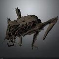 Fantasy Monster Creature With Spiked Body Red Veins Multiple Legs And Sharp Claws 3d model