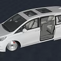 White Modern MPV With Open Doors Spacious Interior And Alloy Wheels 3d model