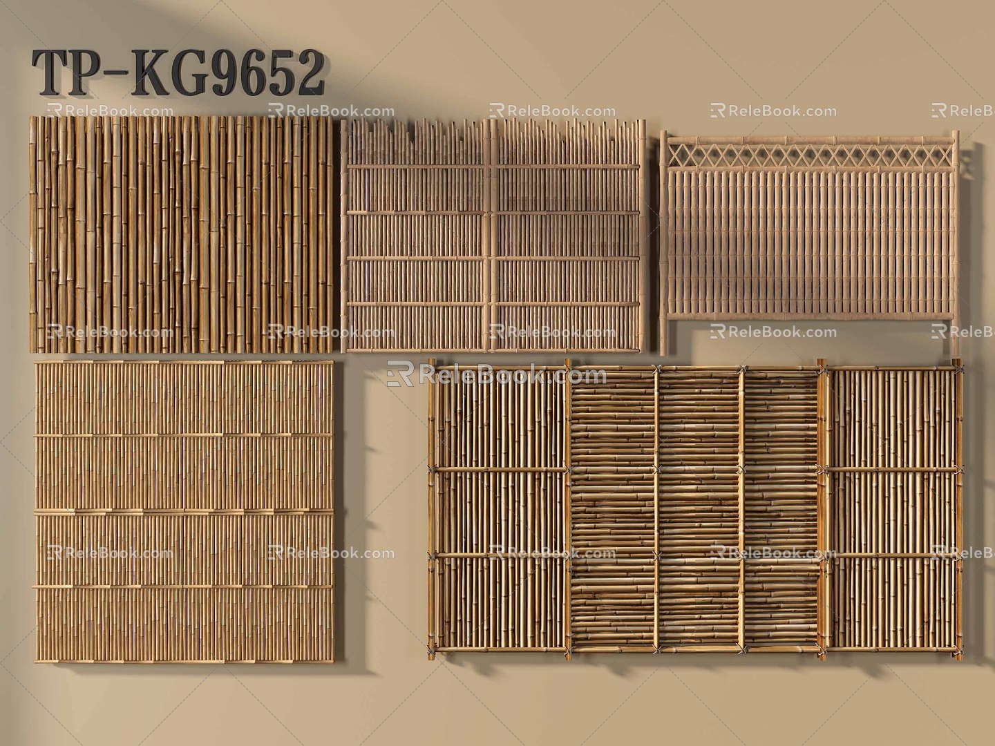 Bamboo Fence Fence Bamboo 3d model