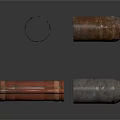 Industrial Metal Pipe Equipment With Straight Curved Red Silver Rusty Brown Elements