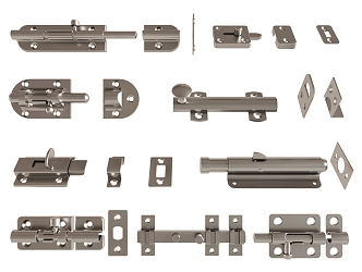 Door lock stainless steel lock latch hardware components 3d model