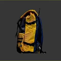 Trendy Yellow Backpack With ONE Logo Black Straps And Zipper Compartments For Daily Use