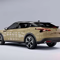 Golden Modern SUV With Sleek Exterior Black Silver Wheels And LED Headlights