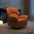 Orange Leather Massage Chair With Modern Design For Comfortable Home Relaxation