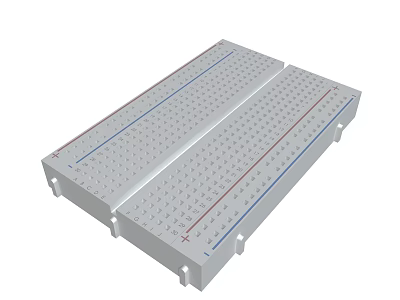 Gray Metal Panel With Holes And Colored Lines For Industrial Applications 3d model