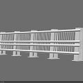 White Road Guardrail With Multiple Rails And Support Posts For Traffic Safety
