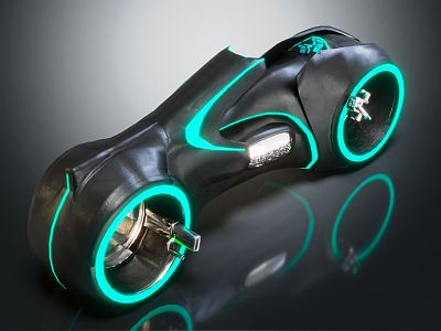 Modern Motorcycle Science Fiction Motorcycle High-tech Motorcycle 3d model